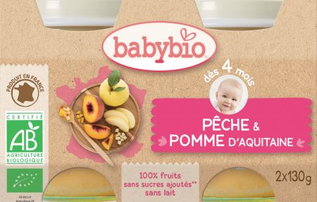 broskev jablko od 4. měsíce, 2x130g