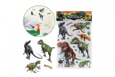 Teddies Samolepky na zeď dinosaurus  XXL 3D v sáčku 38x63cm
