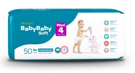 BABYBABY SOFT BABYBABY SOFT Pleny jednorázové Ultra-Dry Maxi (7-18 kg) 50 ks