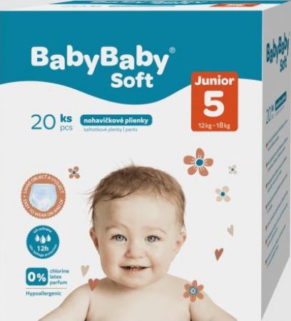 BABYBABY SOFT BABYBABY SOFT Kalhotky plenkové Pants vel. 5 Junior (12-18 kg) 20 ks