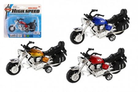 Teddies Motorka plast 14cm na zpětné natažení 3 barvy na kartě