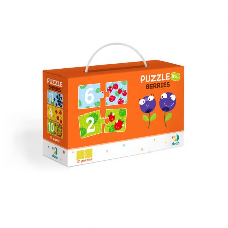DODO DODO Puzzle Duo Čísla a Ovoce -12x2 dílků, 18m+