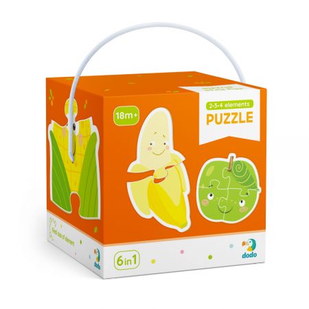 DODO DODO Puzzle 2-3-4 dílků Ovoce a zelenina, 18m+