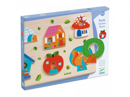 DJECO DJECO Puzzle vkládací s okénky Domov