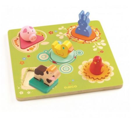 DJECO DJECO Puzzle vkládací na farmě