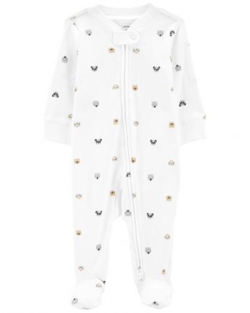 CARTERS CARTER'S Overal na zip Sleep&Play White Animals neutrál NB/vel. 56