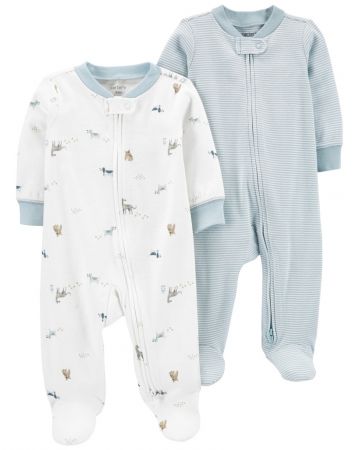 CARTERS CARTER'S Overal na zip Dogs&Stripes LBB 2ks chlapec 3m