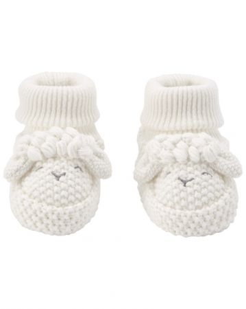 CARTERS CARTER'S Botičky hačkované White Lamb neutrál LBB NB, vel. S 56