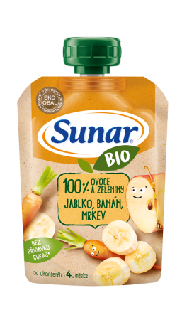 SUNAR SUNAR BIO Kapsička jablko, banán, mrkev 100 g