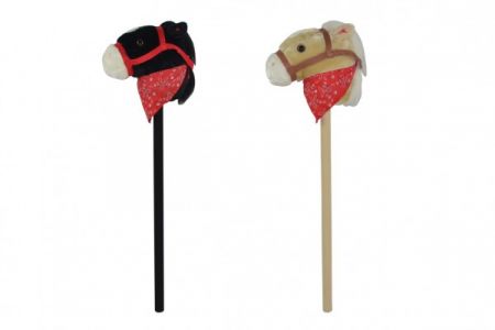 Teddies Kůň na tyči plyš 80cm na baterie se zvukem 2 barvy v sáčku