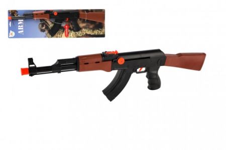 Teddies Pistole samopal ARMY plast 52cm na natažení na kartě 15,5x53x3cm
