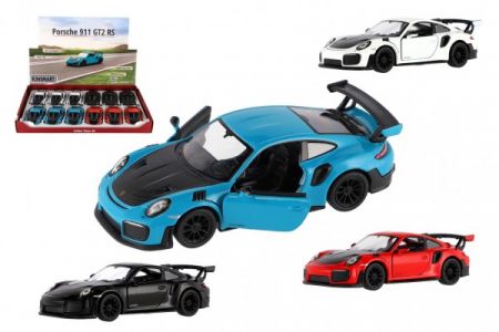 Teddies Auto Kinsmart Porsche 911 GT2 RS kov/plast 13cm 4 barvy na zpětné natažení 12ks v boxu