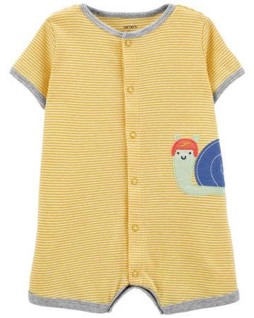 CARTERS CARTER'S Overal letní krátký rukáv Yellow Snail chlapec 18m