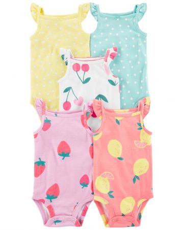 CARTERS CARTER'S Body na ramínka Dots Fruit holka 5ks 18m