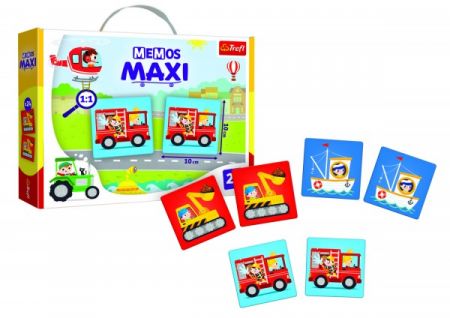 Trefl Pexeso Maxi Vozidla 24 kusů společenská hra v krabici 37x29x6cm 24m+