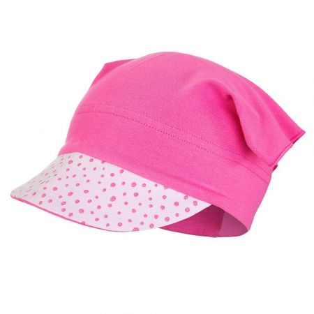 LITTLEANGEL LITTLE ANGEL Šátek tenký kšilt Outlast® 4 | 45-48 cm tm.růžová/růžová-puntík lesk