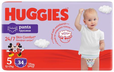 HUGGIES HUGGIES Pants Kalhotky plenkové jednorázové 5 (12-17 kg) 34 ks