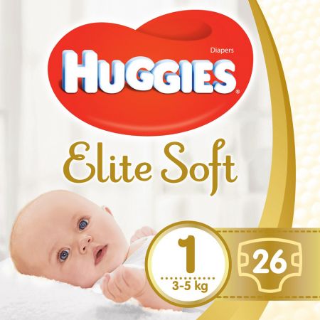 HUGGIES HUGGIES Elite Soft Pleny jednorázové 1 (3-5 kg) 26 ks