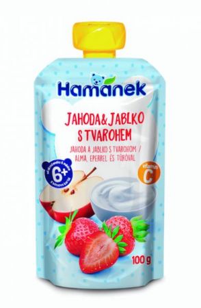 HAMANEK HAMÁNEK Jahoda & jablko s tvarohem 100 g