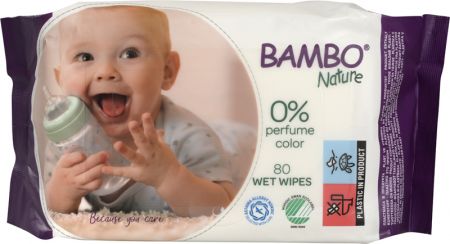 BAMBO BAMBO NATURE Ubrousky vlhčené 80 ks