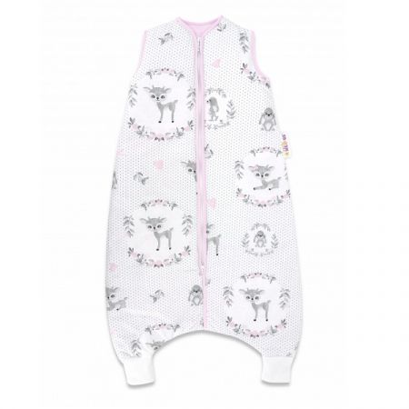 BABY NELLYS spací vak s nohavičkami KOLOUŠEK Šedá/Růžová 90cm