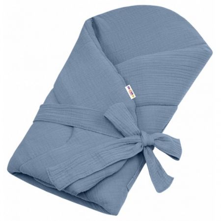BABY NELLYS mušelínová zavinovačka s výztuží 75x75cm Jeans