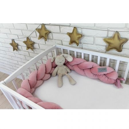 BABY NELLYS mantinel pletený cop VELVET 170x16cm Starorůžová