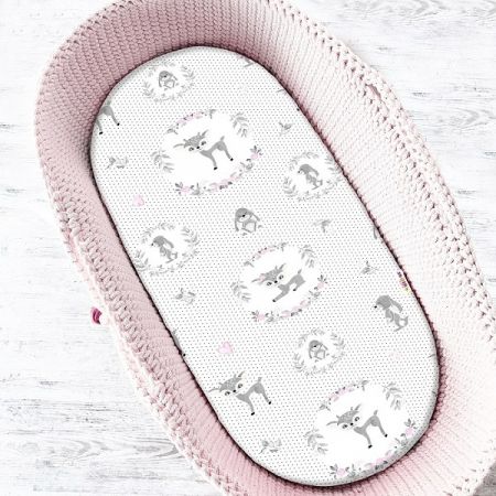 BABY NELLYS bavlněné prostěradlo do kočárku 80x35cm KOLOUŠEK Růžová