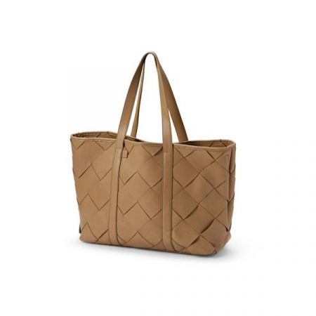 ELODIE DETAILS přebalovací taška CHANGING BAG Braided Leather Caramel Brown