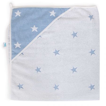 CEBA BABY froté osuška s kapucí 100x100cm Stars Blue Melange