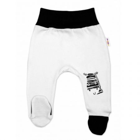 BABY NELLYS bavlněné polodupačky Zebra/Bílá vel. 50