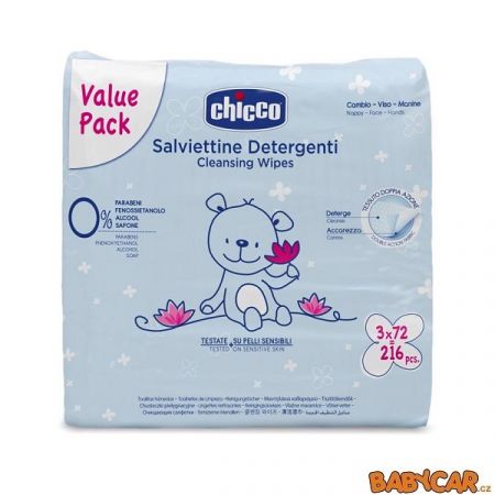 CHICCO vlhčené ubrousky 3x72ks