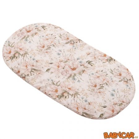 SAMIBOO bambusové prostěradlo do KOČÁRKU/KOŠE Pivoně DOPRODEJ!