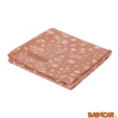 LITTLE DUTCH multifunkční osuška SWADDLE 120x120cm 1ks Wild Flowers Rust