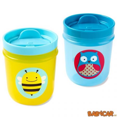 SKIP HOP pohárky s víkem ZOO 2ks Včelka/Sovička