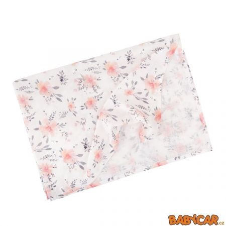 SAMIBOO mušelínová plena s vlákny stříbra 100x100cm Květy DOPRODEJ!