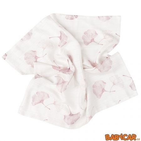 SAMIBOO mušelínová plena s vlákny stříbra 100x100cm Ginko/Lila DOPRODEJ!