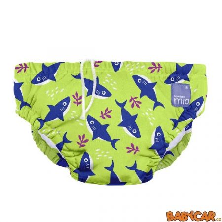 BAMBINO MIO koupací kalhotky SWIM NAPPY M 7-9kg Neon Shark
