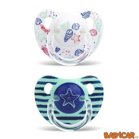 SUAVINÉX latexový dudlík ANATOMICKÝ 6-18m 2ks Moře/Modrá