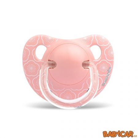 SUAVINÉX latexový dudlík ANATOMICKÝ 0-6m, 1ks Kytky/Růžová