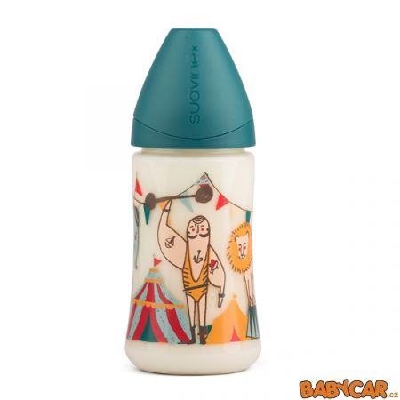 SUAVINÉX láhev se širokým hrdlem LATEX 270ml Cirkus/Zelená