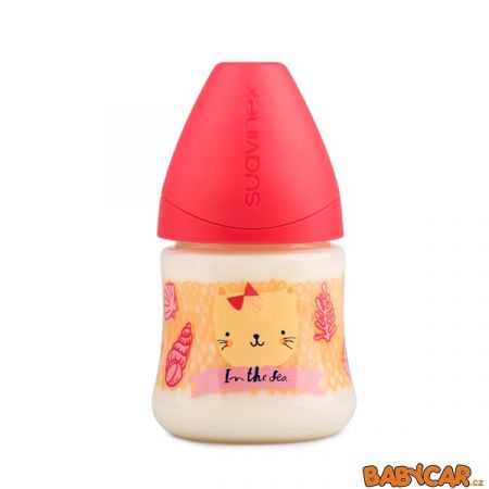 SUAVINÉX láhev se širokým hrdlem LATEX 150ml Moře/Růžová
