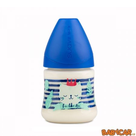 SUAVINÉX láhev se širokým hrdlem LATEX 150ml Moře/Modrá