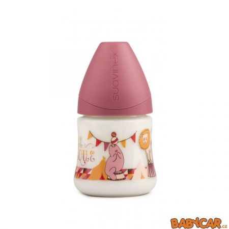 SUAVINÉX láhev se širokým hrdlem LATEX 150ml Cirkus/Růžová