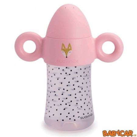 SUAVINÉX láhev s oušky FOX 270ml Růžová