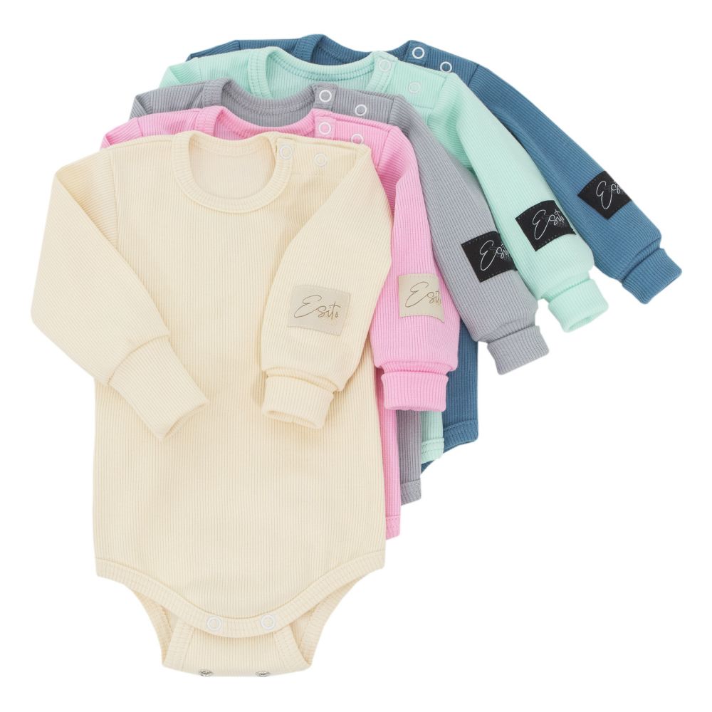 ESITO Rostoucí body žebrované Color vel. 56 - 92 - růžová / 86 - 92