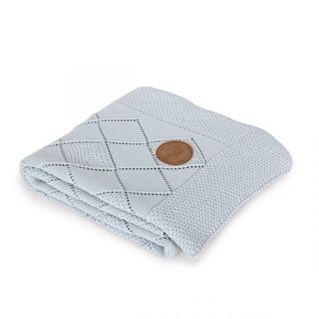 CEBA BABY pletená deka v dárkovém balíčku 90x90cm Rýžový Vzor/Mentolová