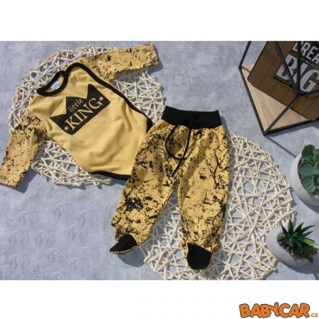 G-BABY kojenecká sada LITTLE KING Hořčicová/Černá vel. 62