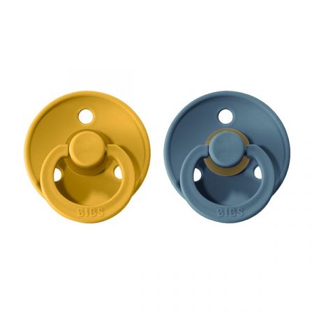 BIBS dudlíky z přírodního kaučuku COLOUR vel. 3 2ks Mustard/Petrol