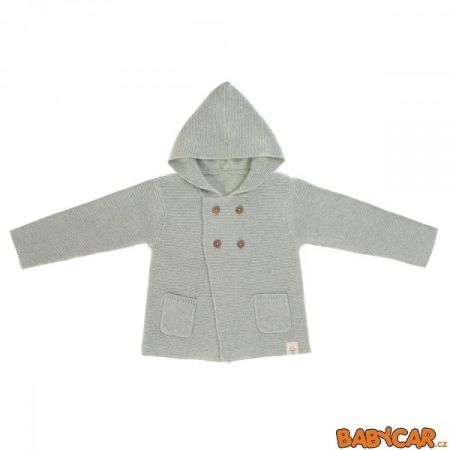 LÄSSIG mikina HOODIE KNITTED Garden Explorer Aqua Grey 7-12m. DOPRODEJ!
